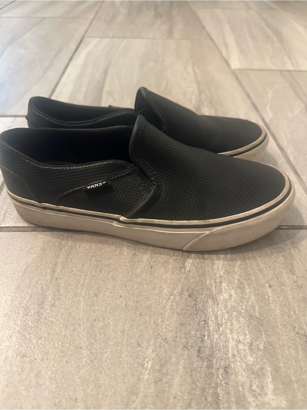 Vans Black Slip-On Perforated Athletic Shoes